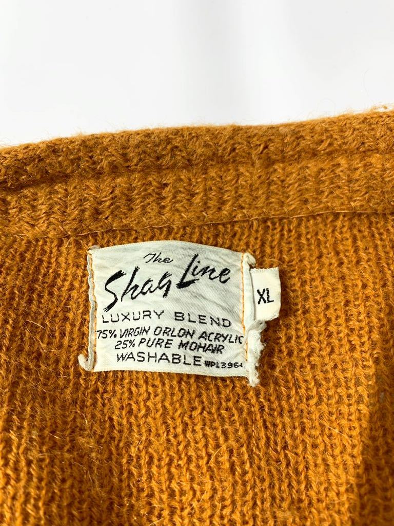 希少！ 60's モヘアカーディガン XL shag line ビンテージ グランジ