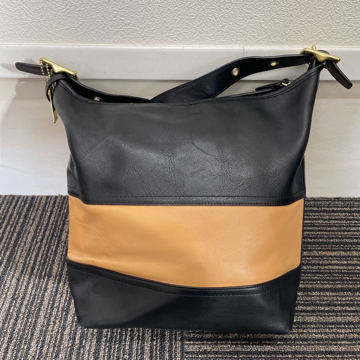 K1227】COACH コーチ レザーショルダーバッグ F21180 バイカラー 斜め 
