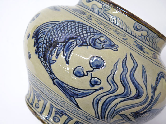 大きな壺 焼物 壺 胡差焼き