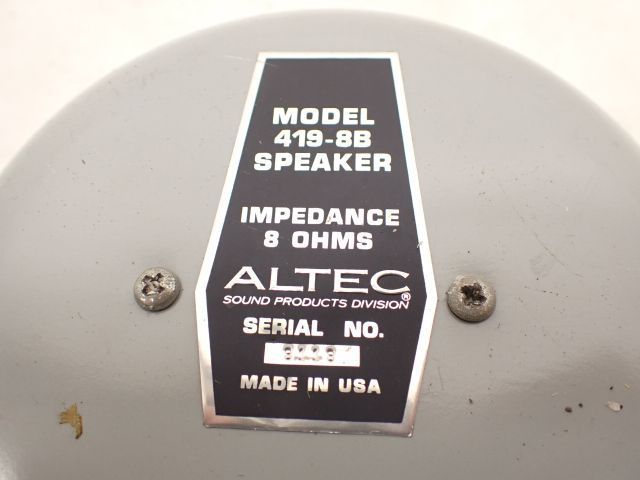 ALTEC アルテック 30cmフルレンジスピーカーユニット 419-8B ペア 