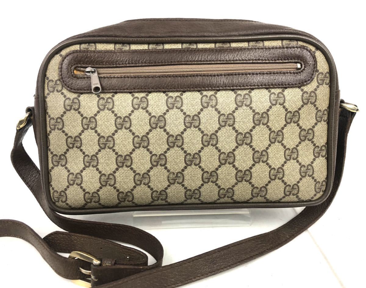 GUCCI グッチ ショルダー GG柄 ブラウン 斜め掛け PVC ヴィンテージ