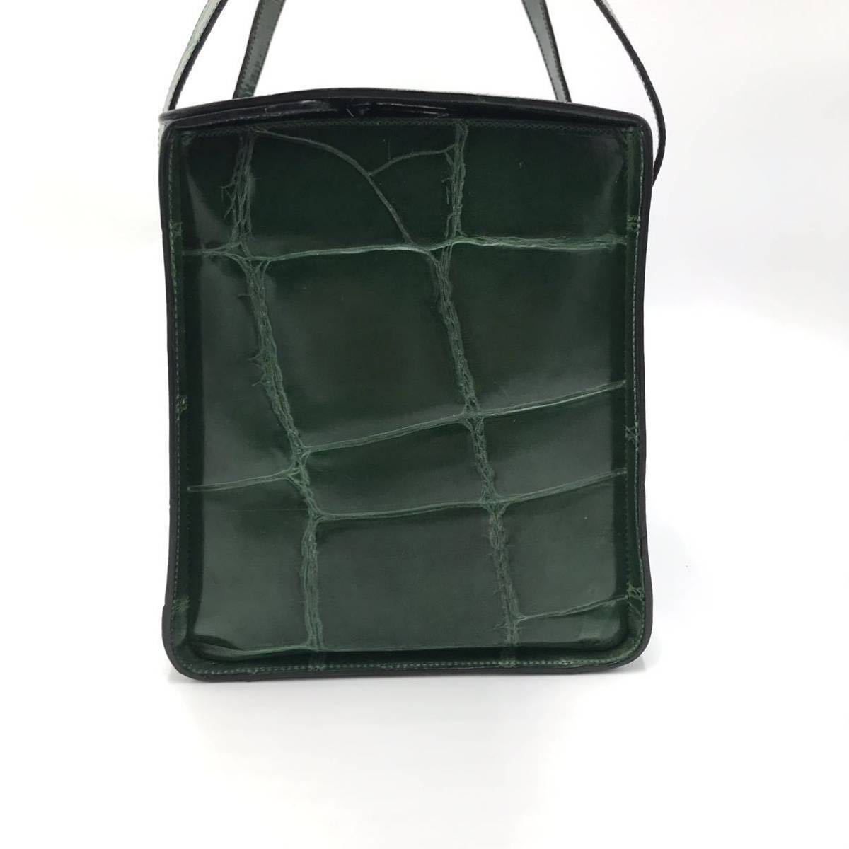 1円☆ 希少 CELINE セリーヌ クロコ 型押し 本革 ハンドバッグ 