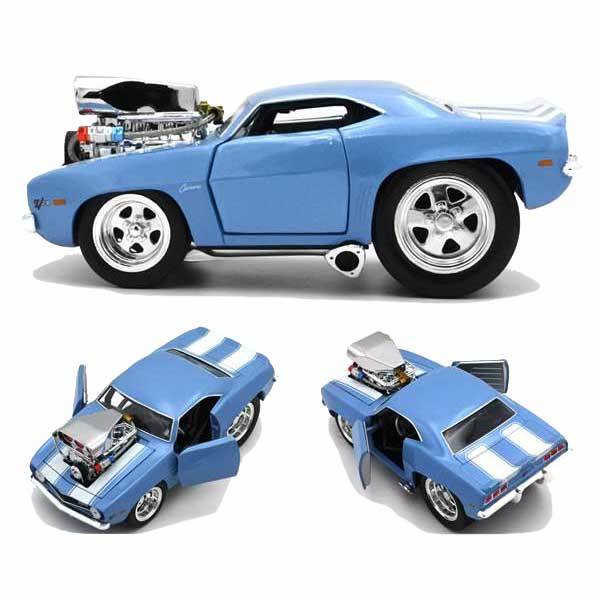 送料込み】 1/24 1969 CHEVROLET CAMARO MUSCLE MACHINES ライトブルー