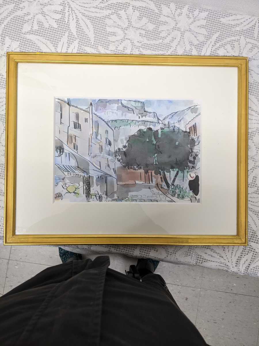 限定SALE，送料無料 佐藤泰生 ポジターノ風景 真筆保証 肉筆保証 日動画廊シール付 出品作品 水彩画 紙本 風景画 額に多少イタミ有(自然、風景画)｜売買されたオークション情報、yahooの商品情報をアーカイブ公 自然、風景画