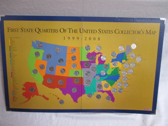超激得，定番 FIRST STATE QUARTERS OF THE UNITED STATES COLLECTOR's MAP クオーターコレクションブック MAP 25セントコイン 50枚セット(北アメリカ)｜売買されたオークション情報、yahooの商品情報をアーカイブ公開 - 北アメリカ