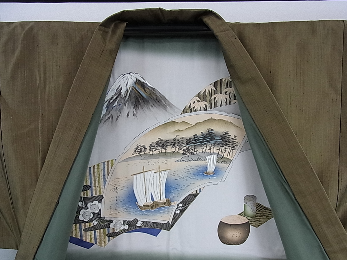 【驚きの破格値，限定SALE】 平和屋着物■男性　紬　アンサンブル　霞文　逸品　未使用　xe482