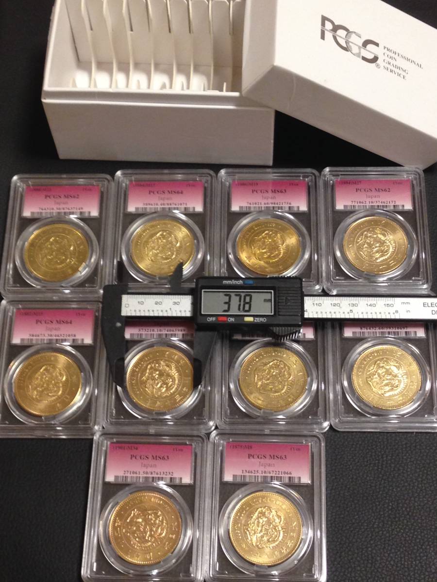 希少貨幣日本古銭一圓金貨コインPCGS高級品箱入りコレクション収集