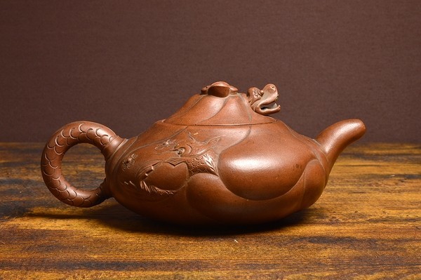 紫砂 唐物 煎茶道具 朱泥 中国宜興 急須 魚化龍 紫泥 中国美術 朱泥