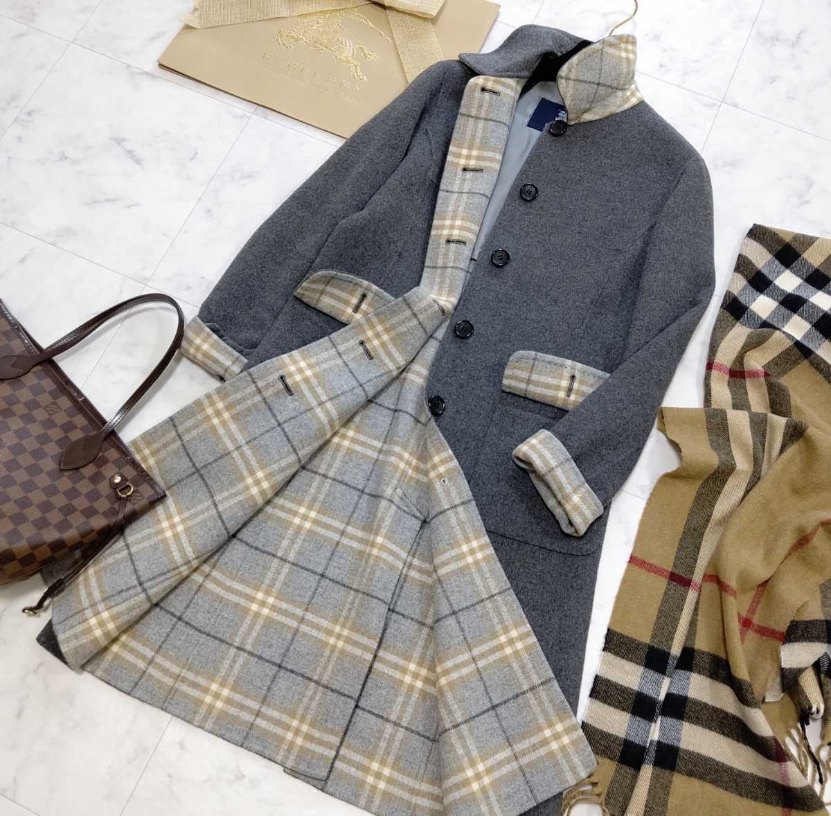 大きいサイズ 美品 BURBERRY バーバリーロンドン ウールコート ロング 