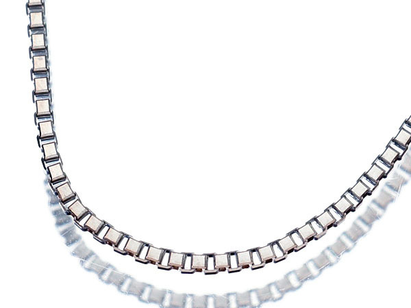 1円～【ジュエリー極】高級K18WGベネチアンチェーンネックレス 45cm 2.0g スライドアジャスター付 t1660il【送料無料】