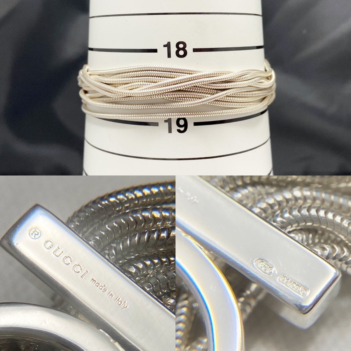 新品仕上 廃盤 希少 GUCCI グッチ スネークチェーン GG ロゴ 