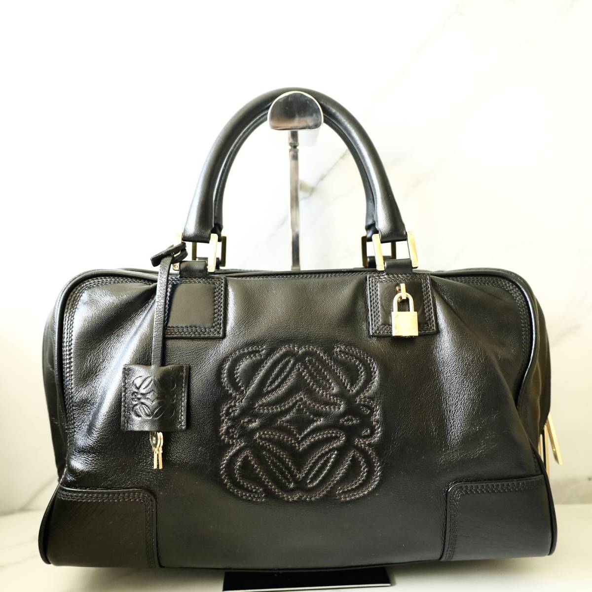 1円【美品☆】LOEWE ロエベ アマソナ36 ハンドバッグ アナグラム 