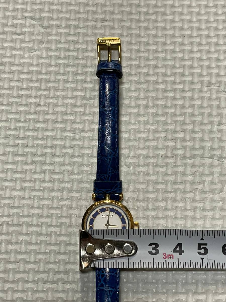 ★稼働品★GUCCI グッチ 腕時計 シェリーライン ゴールド×ブルー ☆GUCCI グッチ シェリーライン 青 金 ブルー ゴールド クォーツ 2針