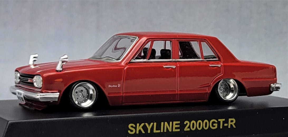 1/64　日産　スカイライン改　（ハコスカ４Dr）　チンスポ　SSRマークⅠ　アルミ製　深リム　街道レーサー　グラチャン