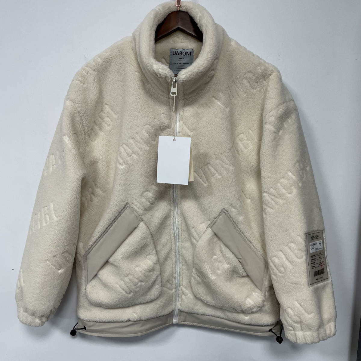 高級セレブdesigner UABONI ユアボニ ボア カシミヤジャケット EU製 