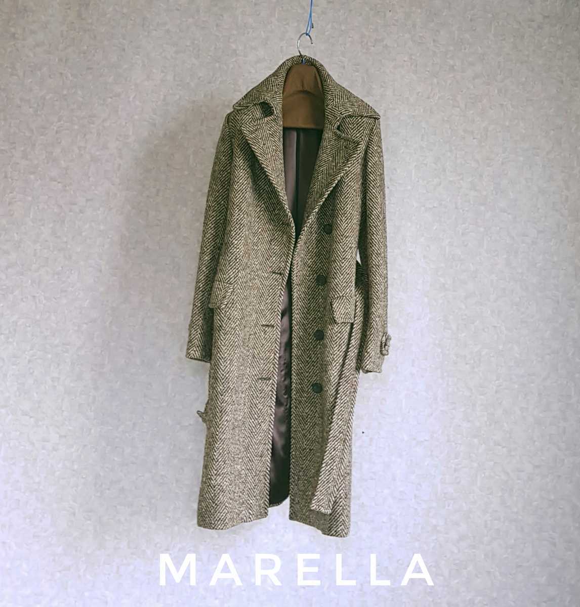 超高級 美品 MaxMara 一級品イタリア製 憧れのベルテッドコート 