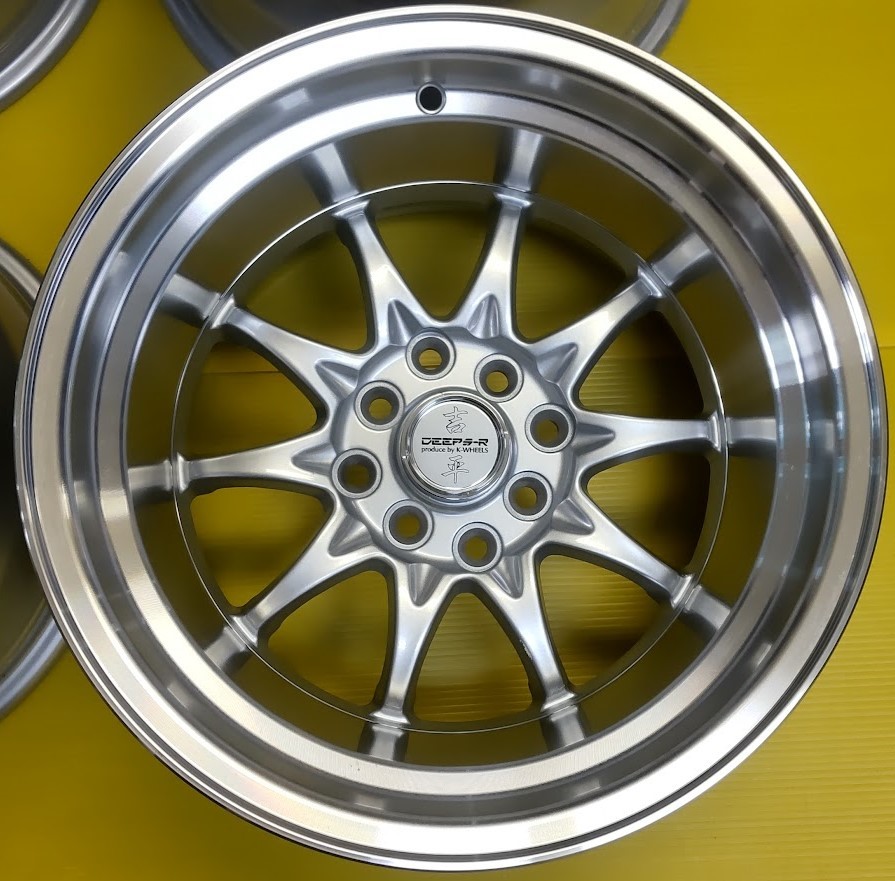 未使用品! 吉平DEEPS-R 4本セット 深リム 15×9J±0 100/114.3 4穴マルチ