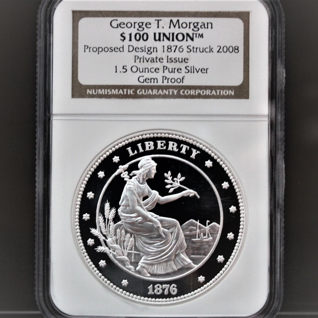 2008年 アメリカ ジョージ・T・モルガン 100ドル銀貨 NGC GEM PROOF