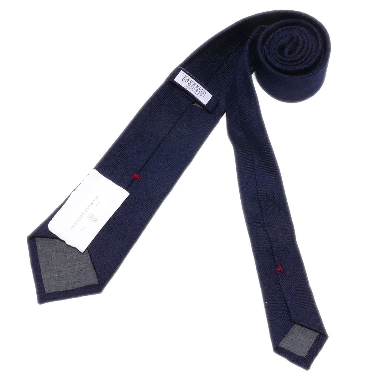 新品【送料無料】BRUNELLO CUCINELLI ウールシルク ネクタイ ブルネロ