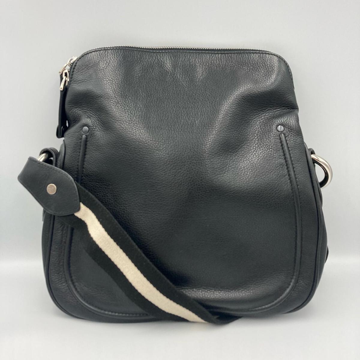 BALLY バリー レザー ショルダーバッグ ブラック S金具 ショルダー
