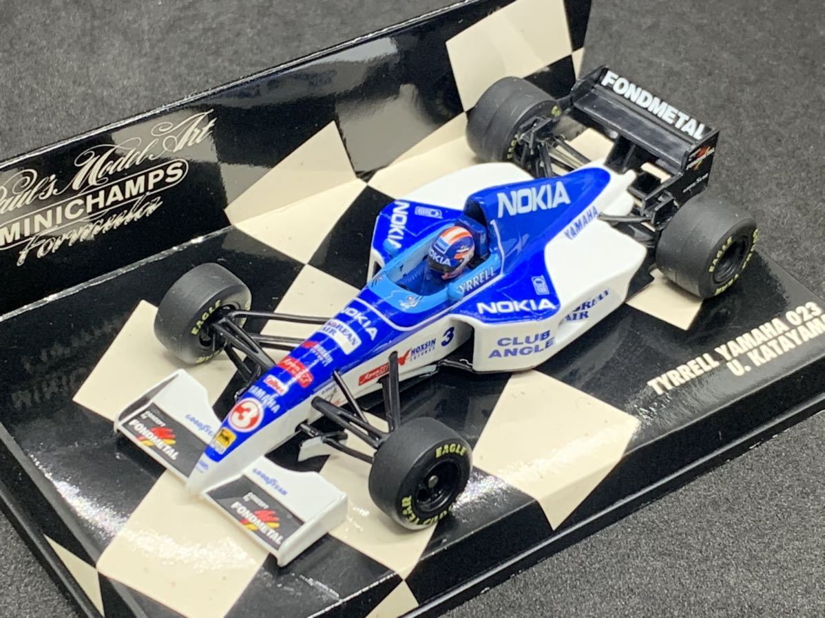 【直筆サイン入り】片山右京 ティレル ヤマハ023 ／ ミニチャンプス F1 F1 ミニカー ティレル ヤマハ 片山右京 直筆サイン入り片山右京