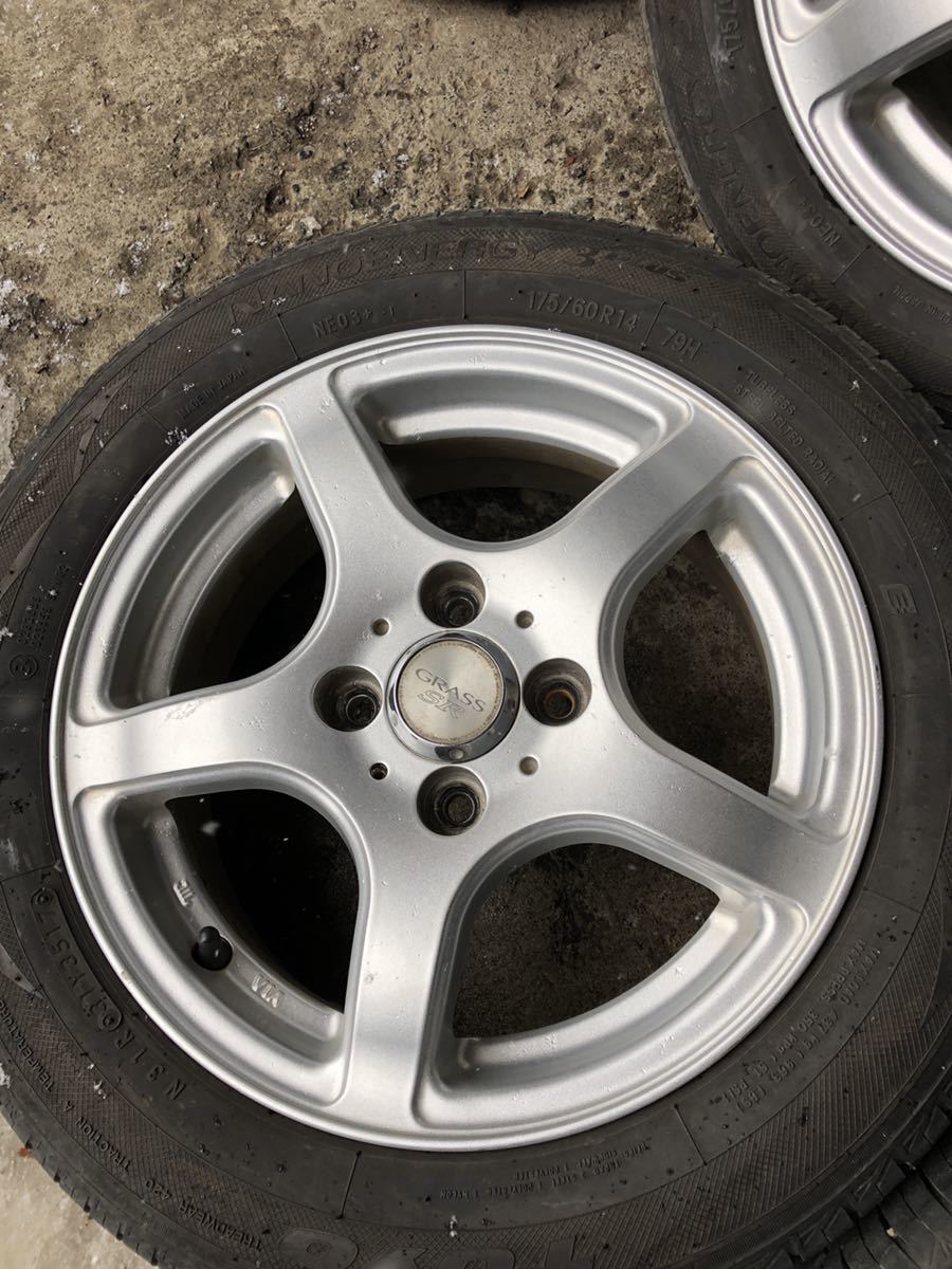 バリ山 175/60R14 ナノエナジー3+ ホイール付き 5.5J 付か 38 4本