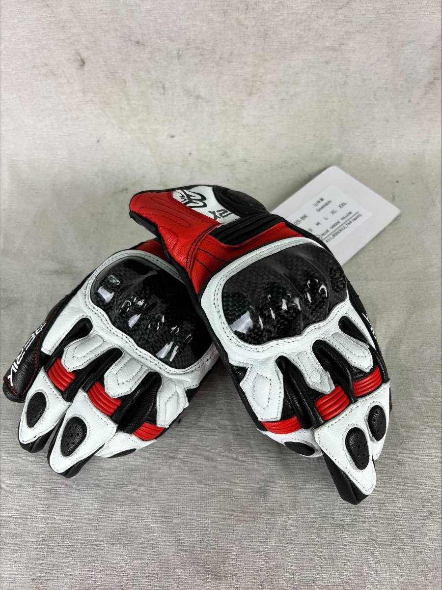 BERIK ベリック グローブ 白/赤 XXS 新品未使用 BERIK ベリック ライディングショートグローブ BLACK/WHITE