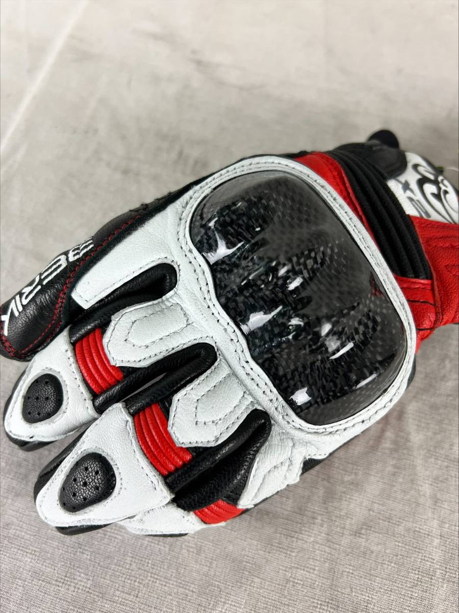 新品未使用 BERIK ベリック ライディングショートグローブ BLACK/WHITE