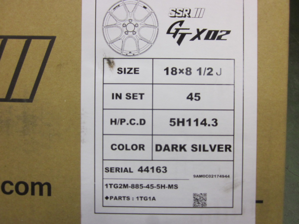 Y】新品 4本セット☆SSR GTX02 18インチ 8.5J +45 PCD114.3 5H ダーク