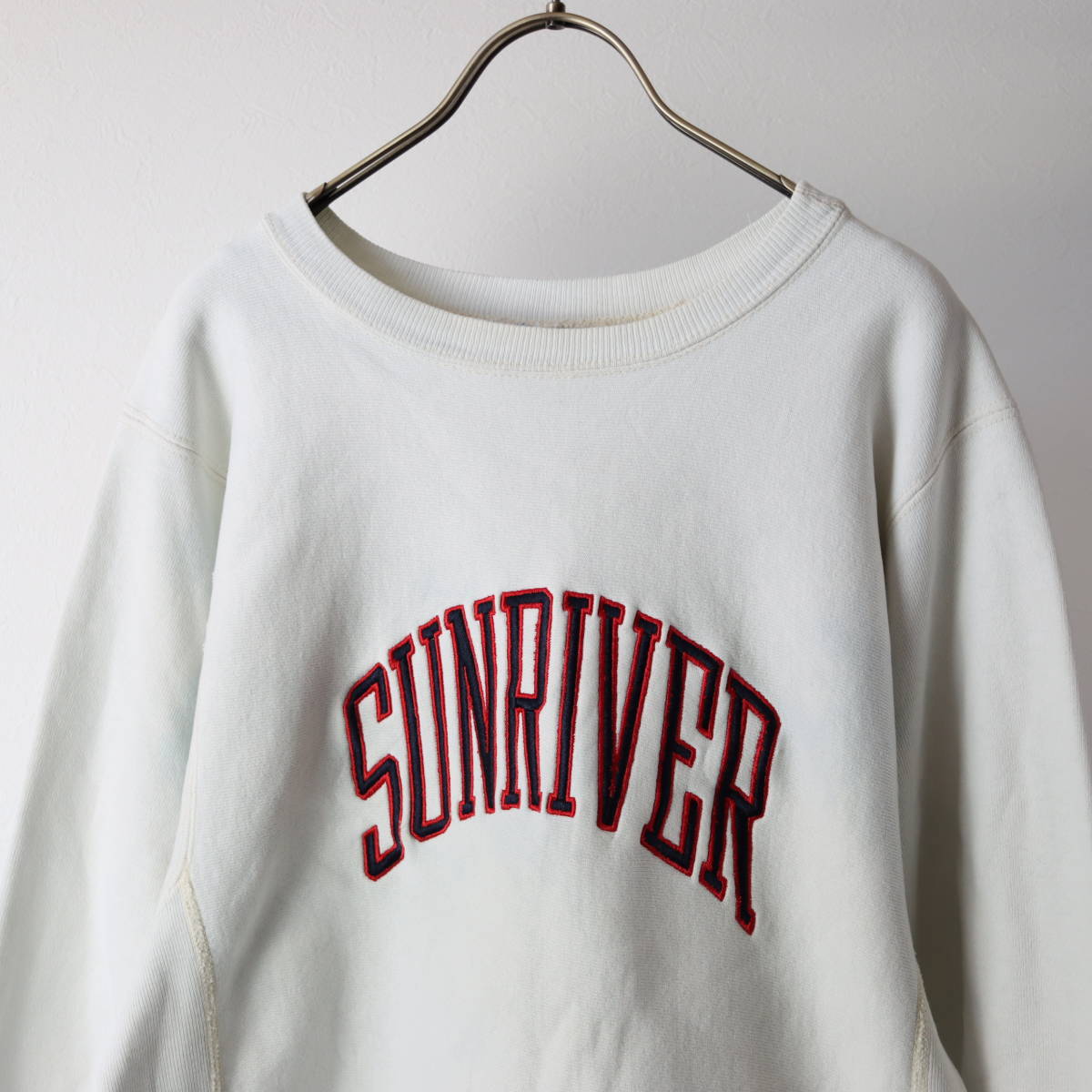 90s USA製 チャンピオン リバースウィーブ SUNRIVER ホワイト M / 90s 