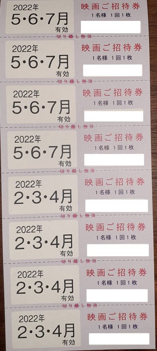 東京テアトル株主優待　映画ご招待券8枚+提示割引証　　有効期限2022年2月1日～2022年7月31日_2