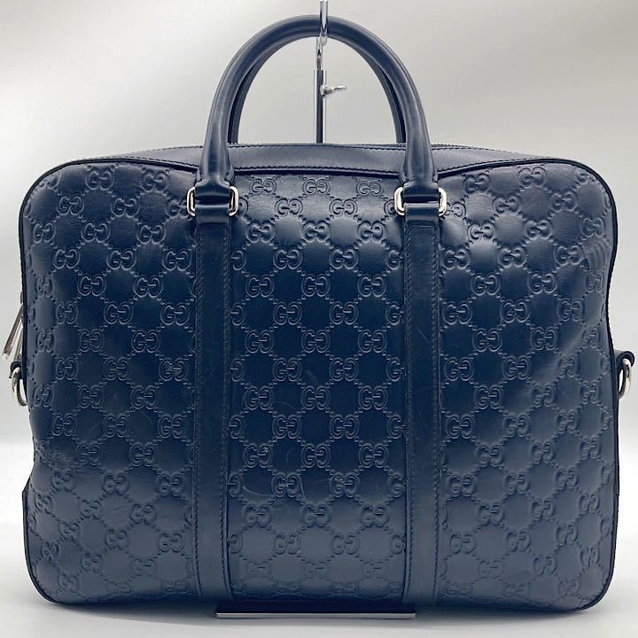 1円スタート～ 極美品 GUCCI グッチ GG シマ オール レザー ブリーフ 