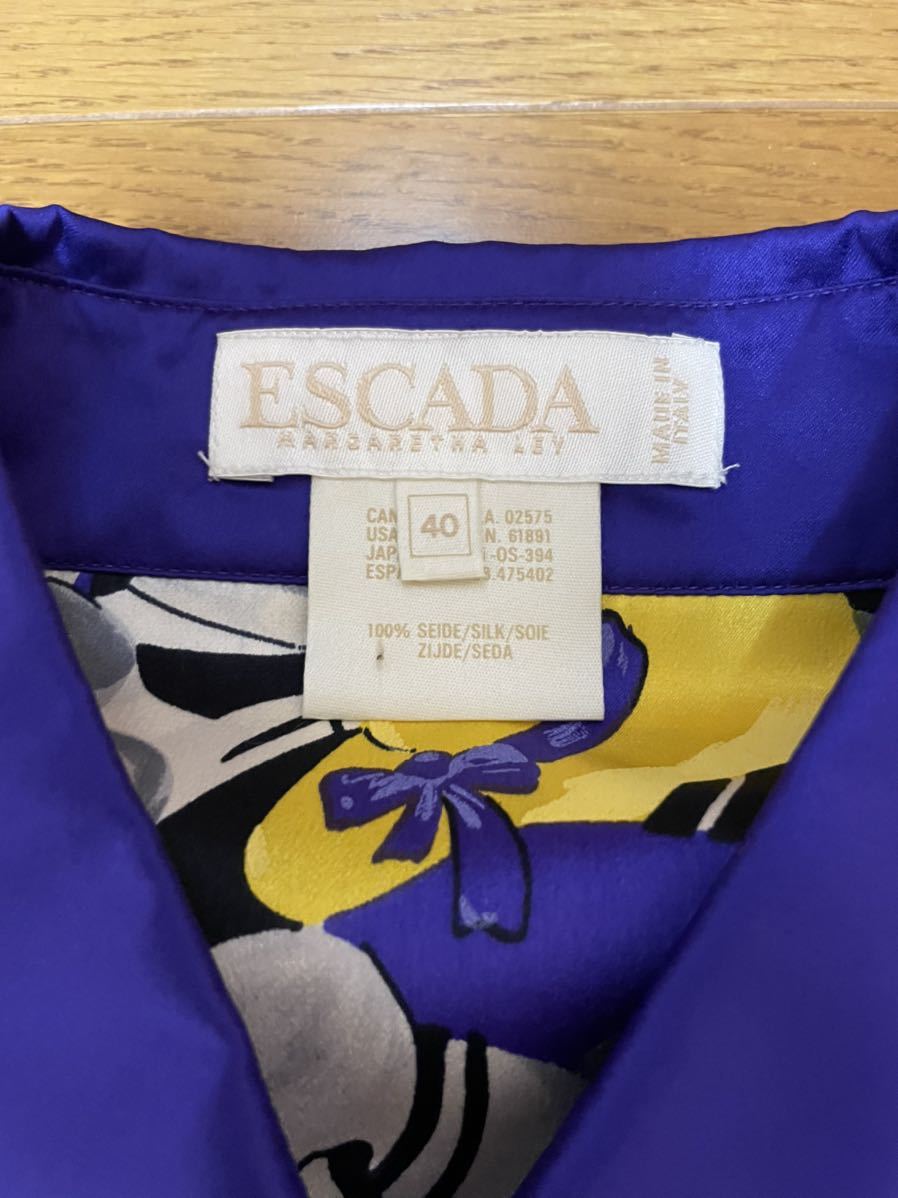 ESCADA エスカーダ 総柄 長袖シャツ ブラウス サイズ 40 レディース 