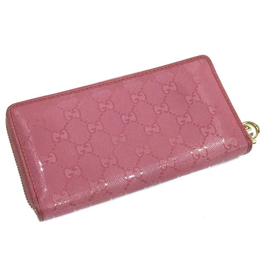グッチ 307982 GGインプリメ PVC×レザー ラウンドファスナー 長財布 