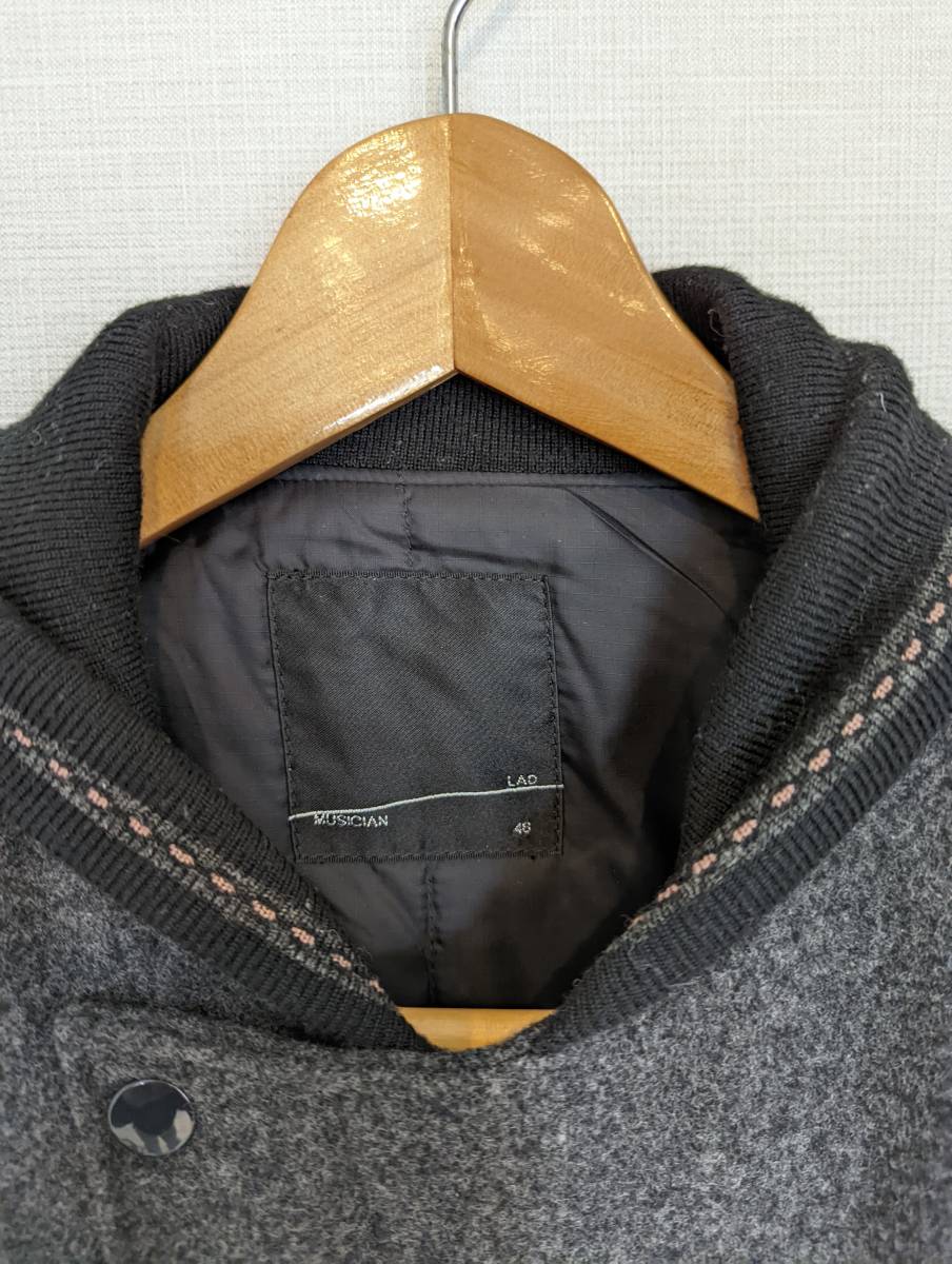 LAD MUSICIAN ウール×レザー スタジャン 46 ラッドミュージシャン 新作