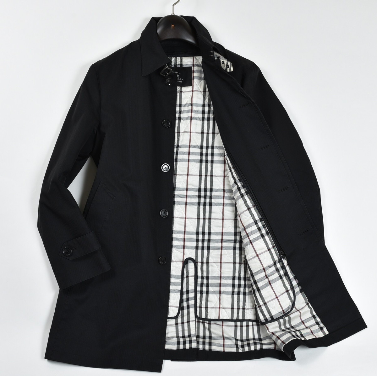 BLACK LABEL BURBERRY Burberry バーバリーブラックレーベル (バーバリーブラックレーベル 中古・古着通販BURBERRY ストライプ Black ジャケット M サイズ40 公式通販 コート Label(バーバリーブラックレーベル) シングルレザー