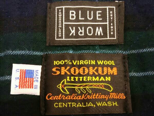 BLUE WORK×SKOOKUM ブルーワーク×スクーカム レザー×ウール切替  