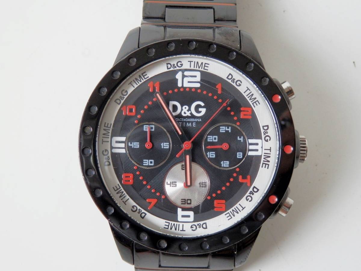 DOLCE&GABBANA ドルチェ&ガッバーナ D&G TIME クロノグラフ ブラック 