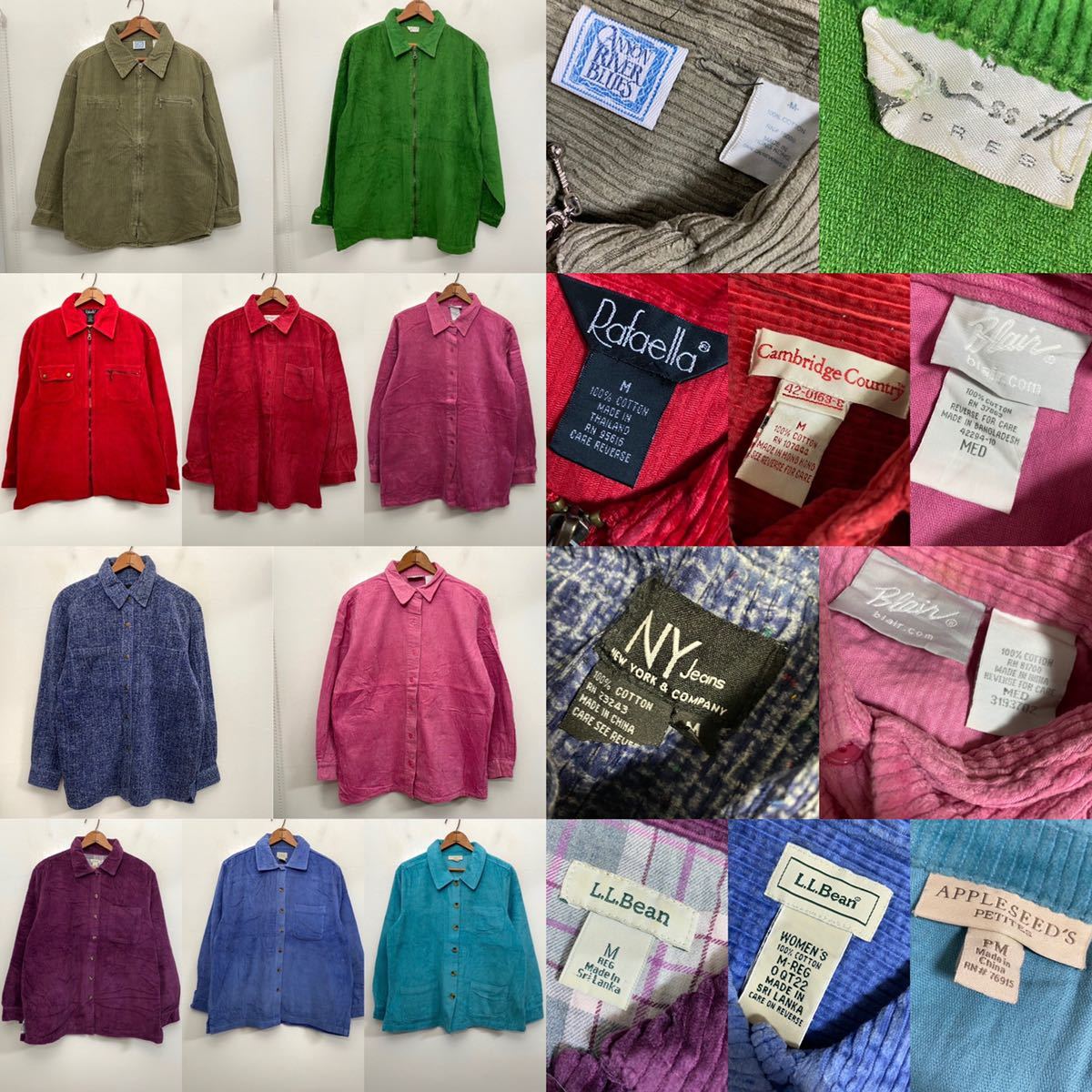 30着set 太畝コーデュロイシャツ レディースS~M アメリカ ヨーロッパ 