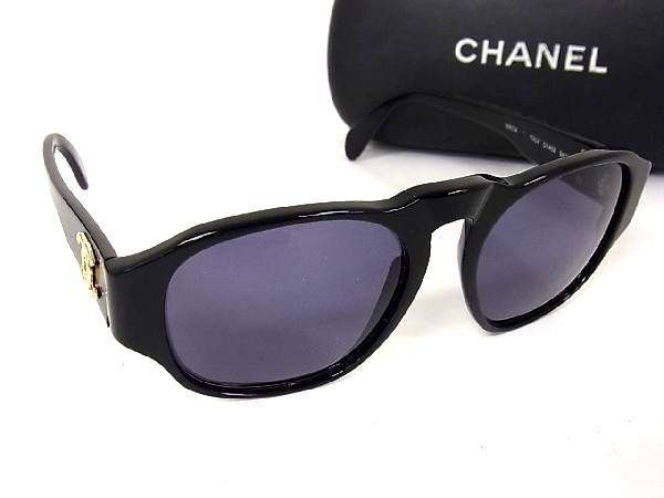 一点物 CHANEL ゴールドロゴ ブラック 01451 90405 サングラス CHANEL（シャネル） サングラス 01451 90405 合成樹脂 ブラック メガネ