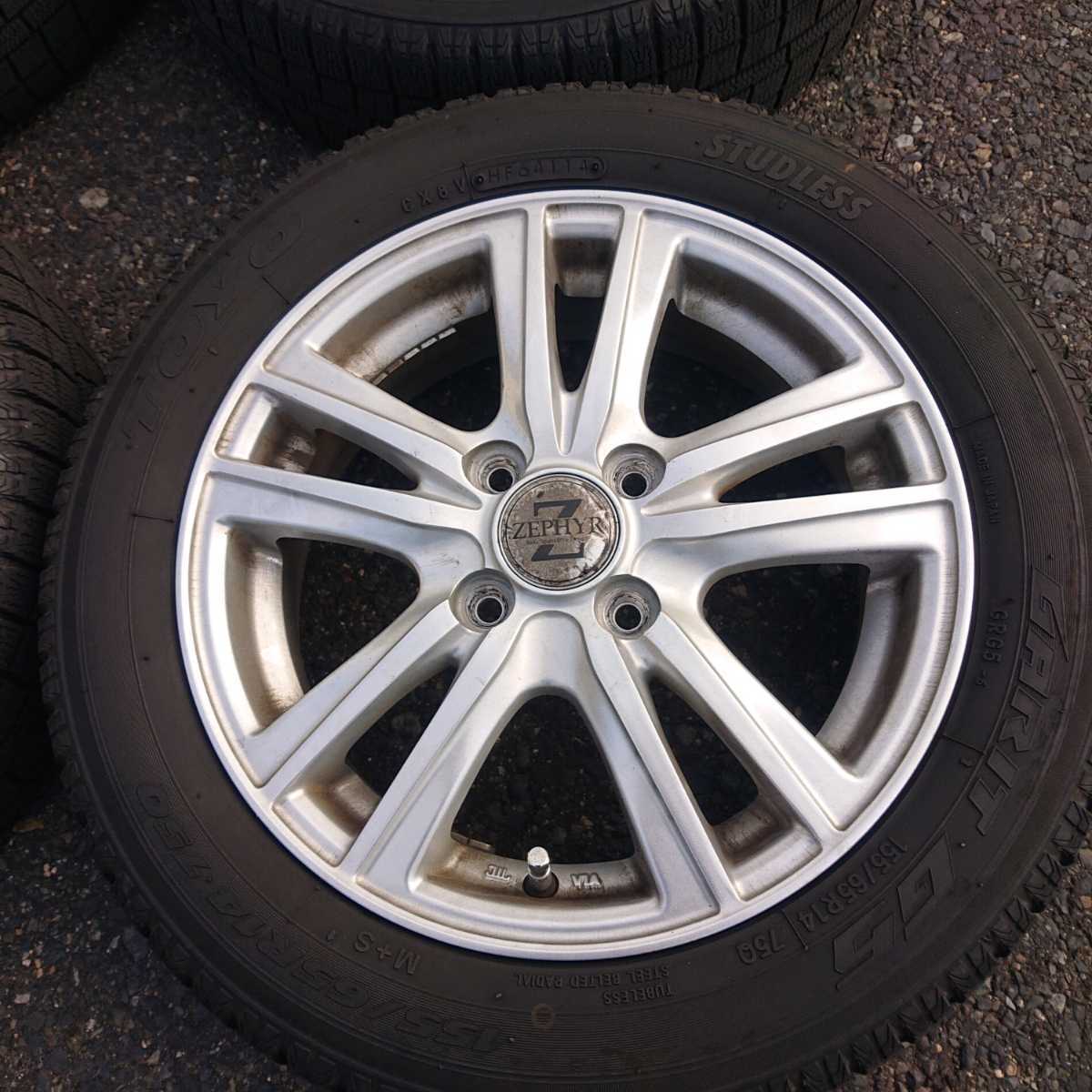 ② 社外アルミ 冬 155/65R14 タント ムーヴ N-BOX ワゴンR BRIDGESTONE