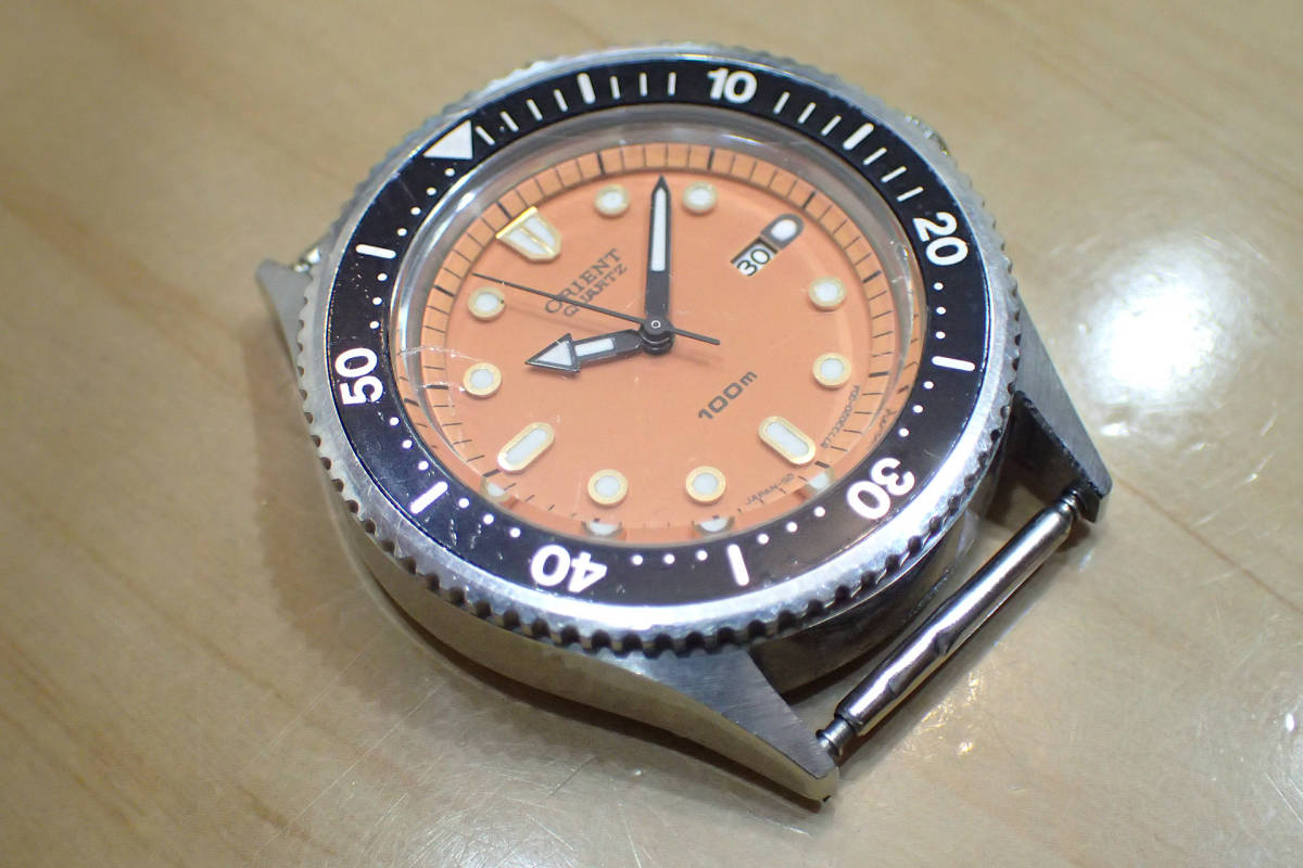 激レア オリエント/Orient オレンジダイバー/100m防水 ◇977302 回転 