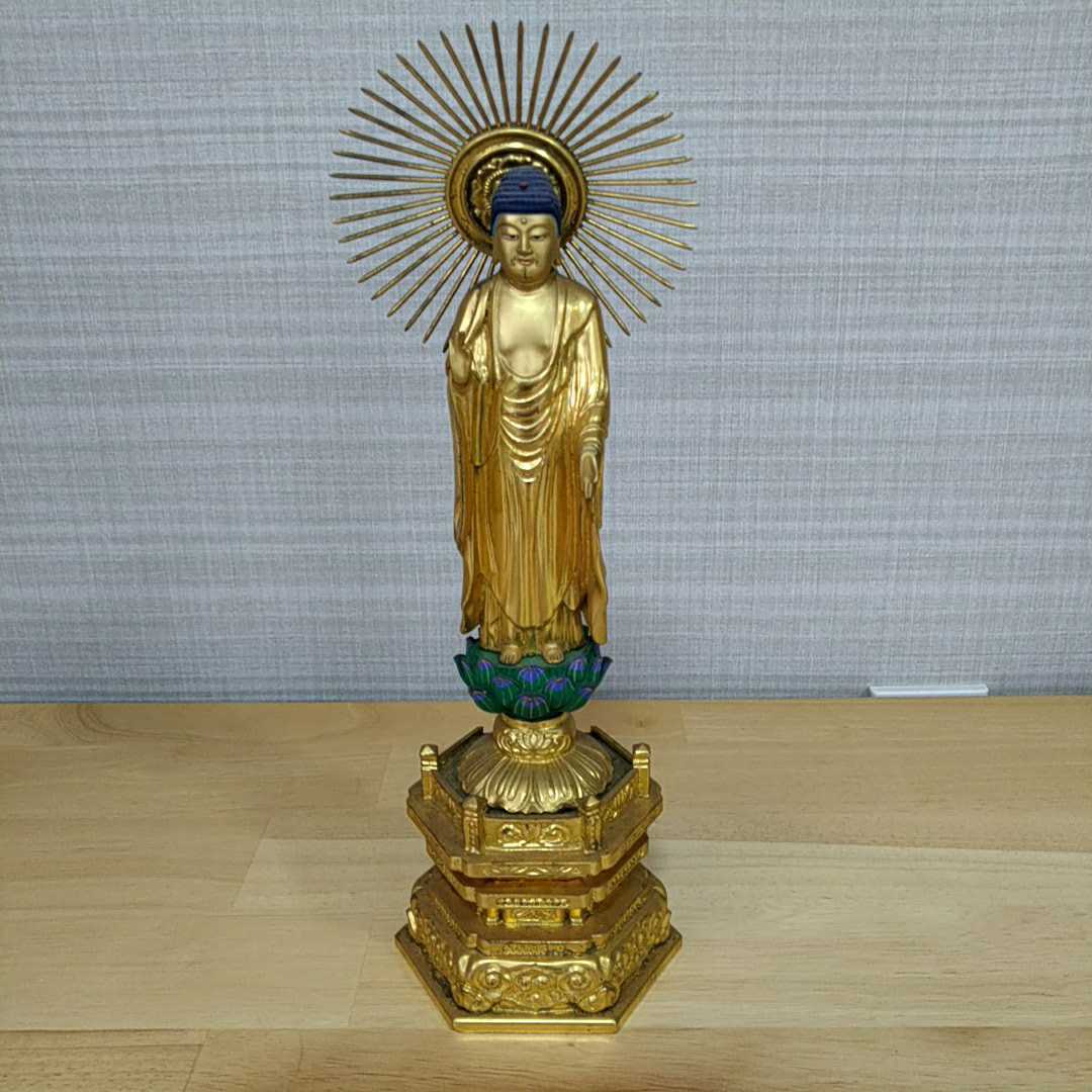 仏教美術 阿弥陀如来 仏像 木彫 阿弥陀如来像 仏教美術 仏像 木彫 透光背