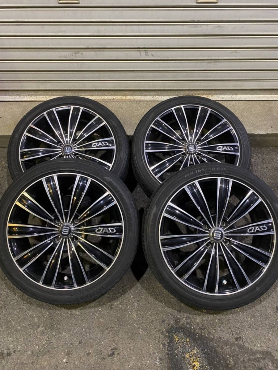 ギャルソン　DAD　ホイール　軽自働車　4穴　16インチ　5.5J　PCD100　165/50R16　IS45　ハブ約65ｍｍ　カスタム　グレイブ　グレイヴ　