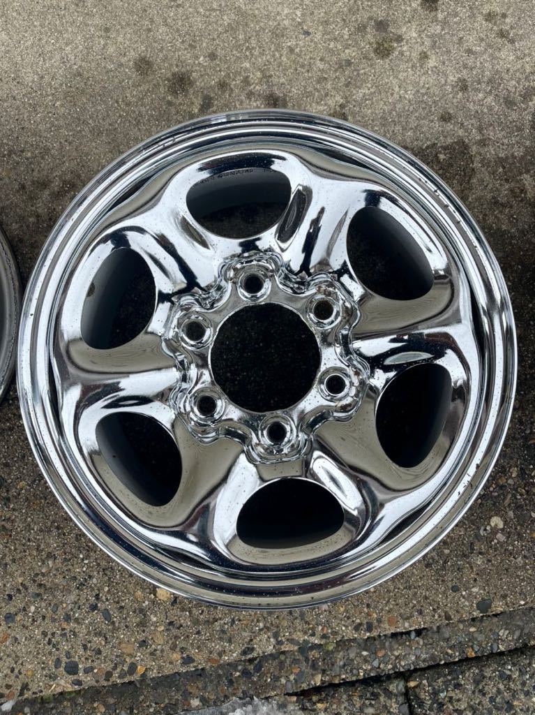 日産純正 D21 テラノ 15インチ メッキ鉄ホイール 4本 15x6J 139.7 6H