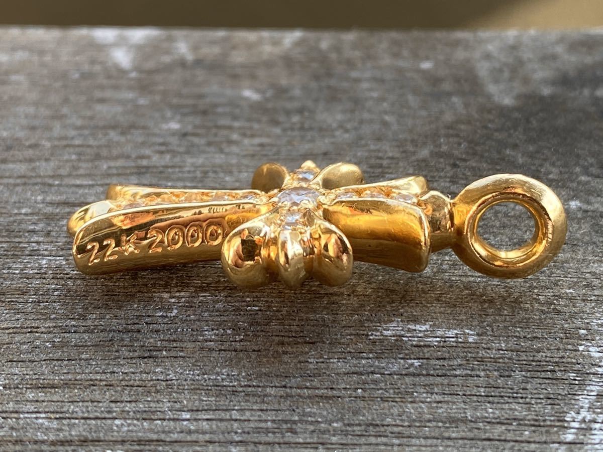 正規品 CHROME HEARTS クロムハーツ22k タイニー ファットクロス 