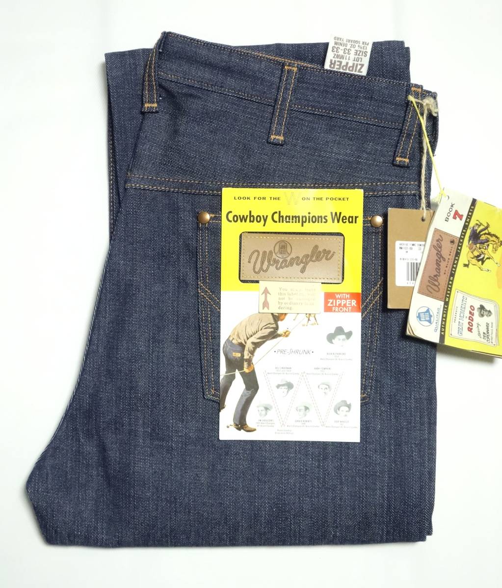 【新品，大得価】 デッド Wrangler ラングラー ARCHIVE 11MWZ 55MODEL デニムパンツ 日本製 W33 WM1101/1955年/復刻/アーカイブ(W33)｜売買されたオークション情報、yahooの商品情報をアーカイブ公開 - オークファン W33