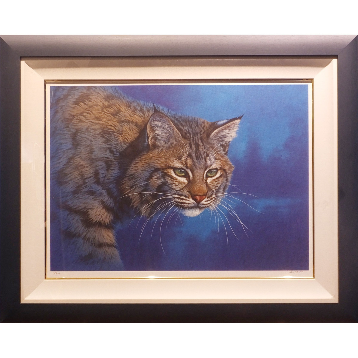 1円～◇おたからや◇x136 ジョウ・ナイトウ 山猫 ジークレー 動物画
