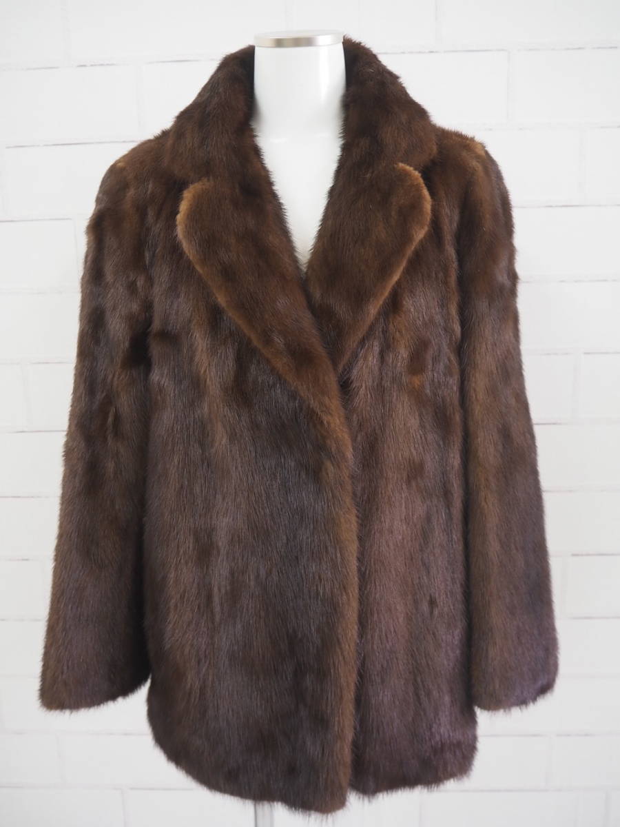 ■ダークミンク■ハーフコート■着丈65cm■EMBA■