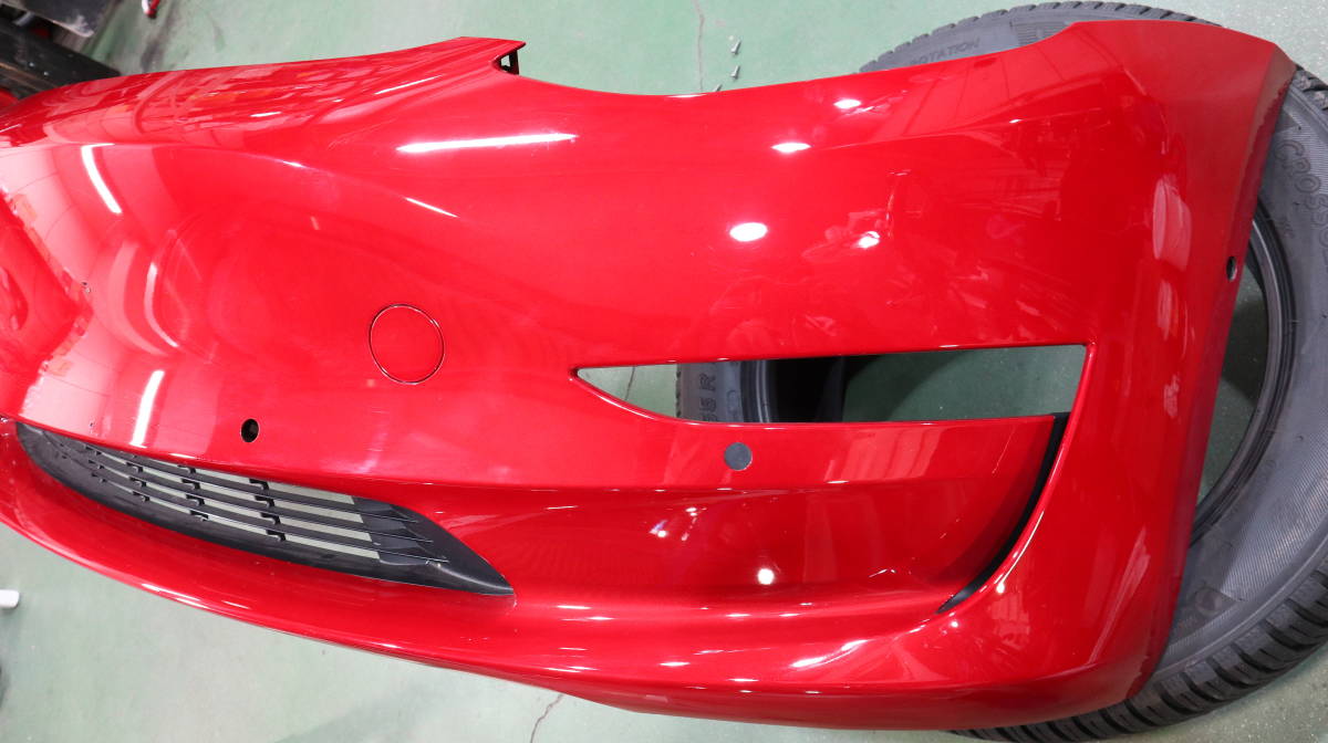 TESLA Model3 テスラ モデル3 純正フロントバンパー レッド 美品(外装 